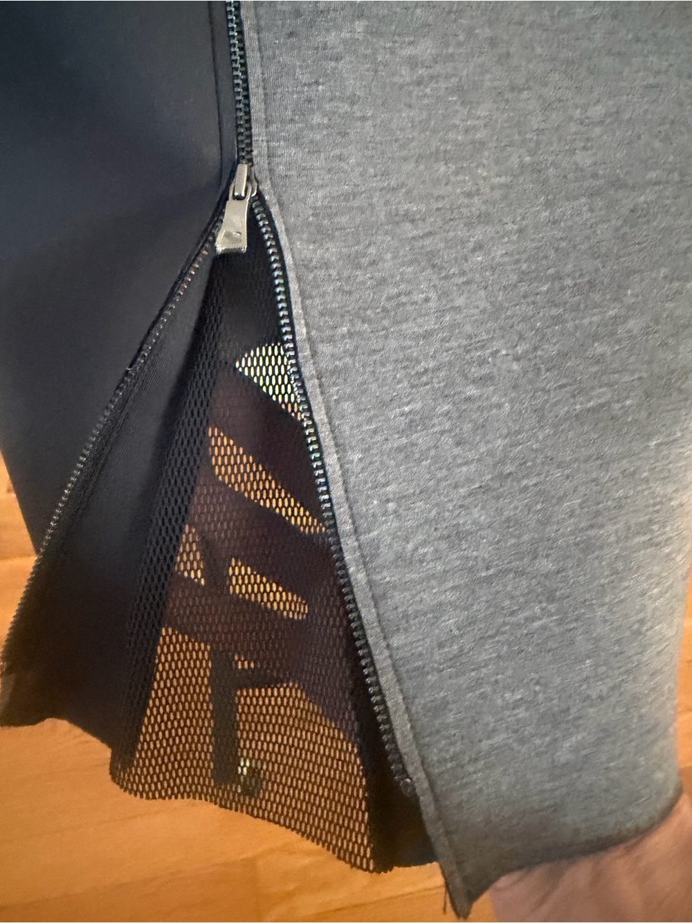 Tahari Gray and Black Sheath Zip-Accent Mini Dress - Picture 4 of 7